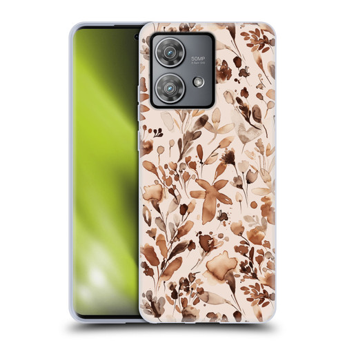 Ninola Flower Patterns Rustic Floral Terracotta Soft Gel Case for Motorola Edge 40 Neo 5G