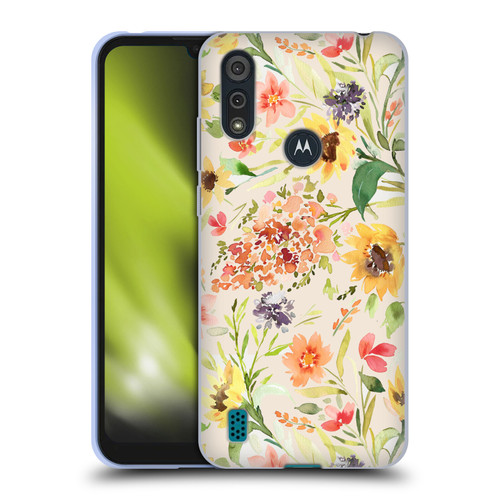 Ninola Flower Patterns Sunflower Plants Autumn Soft Gel Case for Motorola Moto E6s (2020)