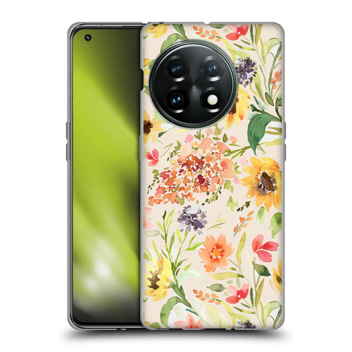 Ninola Flower Patterns Sunflower Plants Autumn Soft Gel Case for OnePlus 11 5G