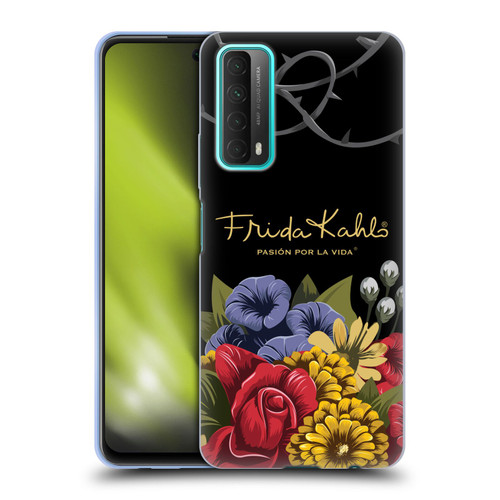 Frida Kahlo Red Florals Efflorescence Soft Gel Case for Huawei P Smart (2021)