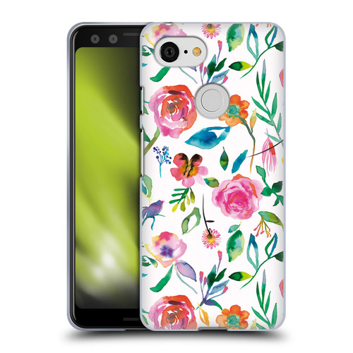 Ninola Flower Patterns Floral Green Soft Gel Case for Google Pixel 3