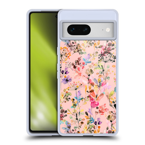 Ninola Flower Patterns Wild Grasses Pink Soft Gel Case for Google Pixel 7
