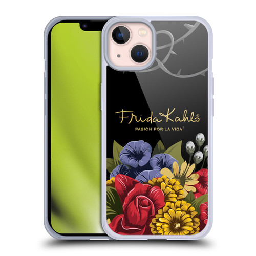 Frida Kahlo Red Florals Efflorescence Soft Gel Case for Apple iPhone 13