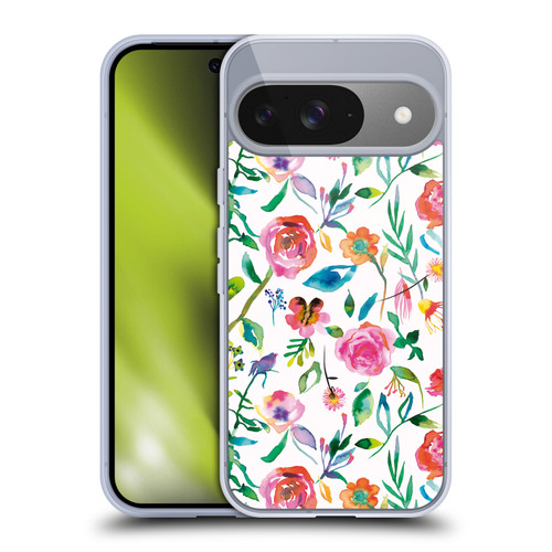 Ninola Flower Patterns Floral Green Soft Gel Case for Google Pixel 9 / Pixel 9 Pro