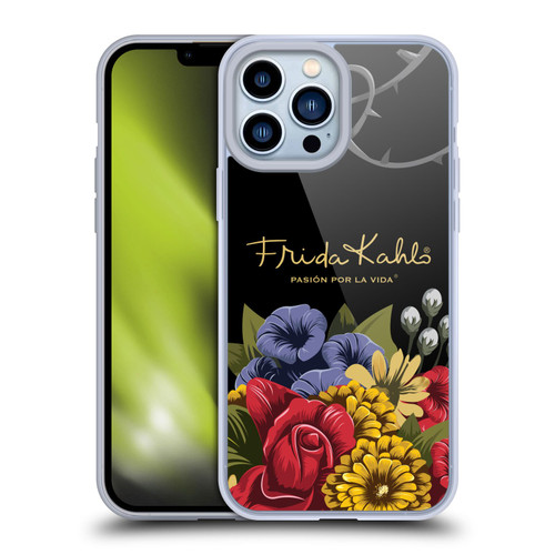 Frida Kahlo Red Florals Efflorescence Soft Gel Case for Apple iPhone 13 Pro Max & MagSafe