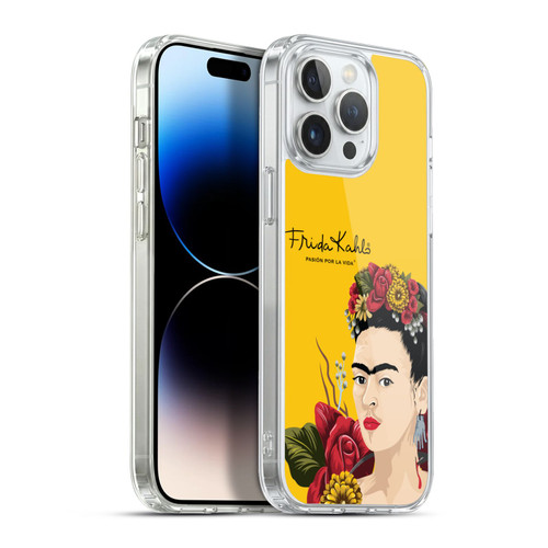 Frida Kahlo Red Florals Portrait Soft Gel Case for Apple iPhone 13 Pro Max & MagSafe