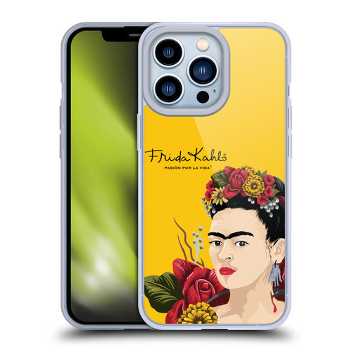 Frida Kahlo Red Florals Portrait Soft Gel Case for Apple iPhone 13 Pro & MagSafe