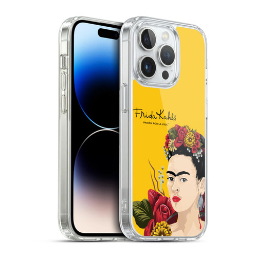 Frida Kahlo Red Florals Portrait Soft Gel Case for Apple iPhone 13 Pro & MagSafe