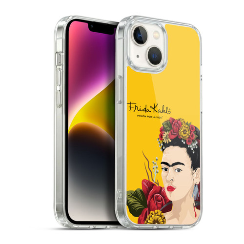 Frida Kahlo Red Florals Portrait Soft Gel Case for Apple iPhone 14