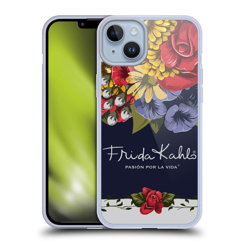 Frida Kahlo Red Florals Blooms Soft Gel Case for Apple iPhone 14 Plus & MagSafe