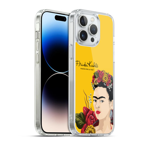 Frida Kahlo Red Florals Portrait Soft Gel Case for Apple iPhone 14 Pro Max & MagSafe