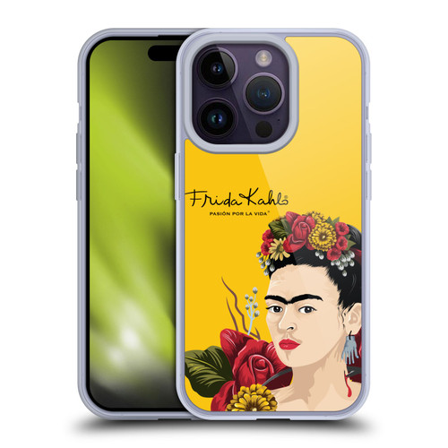 Frida Kahlo Red Florals Portrait Soft Gel Case for Apple iPhone 14 Pro & MagSafe