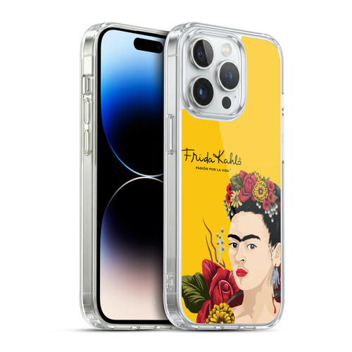 Frida Kahlo Red Florals Portrait Soft Gel Case for Apple iPhone 14 Pro & MagSafe