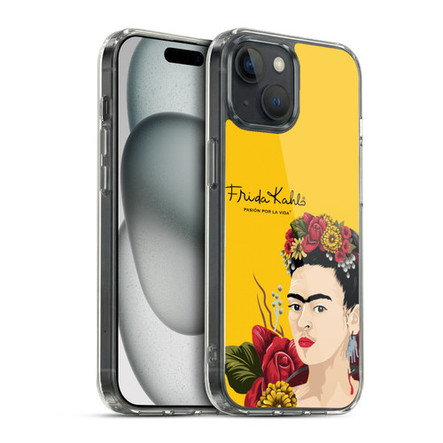 Frida Kahlo Red Florals Portrait Soft Gel Case for Apple iPhone 15 & MagSafe