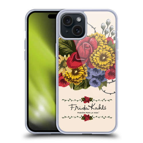 Frida Kahlo Red Florals Vine Soft Gel Case for Apple iPhone 15 Plus & MagSafe