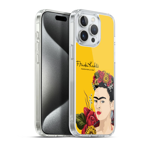 Frida Kahlo Red Florals Portrait Soft Gel Case for Apple iPhone 15 Pro Max & MagSafe