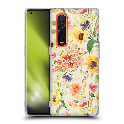 Ninola Flower Patterns Sunflower Plants Autumn Soft Gel Case for OPPO Find X2 Pro 5G