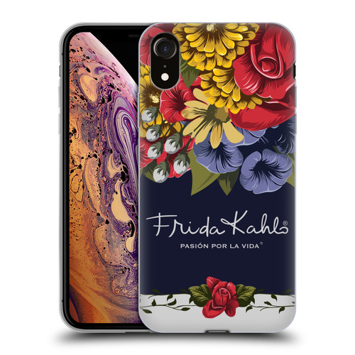 Frida Kahlo Red Florals Blooms Soft Gel Case for Apple iPhone XR