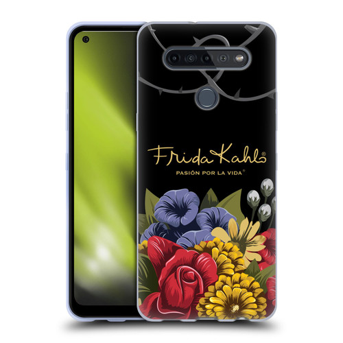 Frida Kahlo Red Florals Efflorescence Soft Gel Case for LG K51S