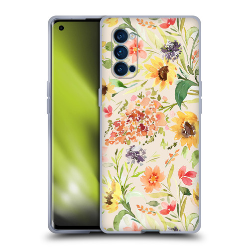 Ninola Flower Patterns Sunflower Plants Autumn Soft Gel Case for OPPO Reno 4 Pro 5G