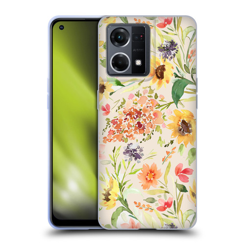 Ninola Flower Patterns Sunflower Plants Autumn Soft Gel Case for OPPO Reno8 4G