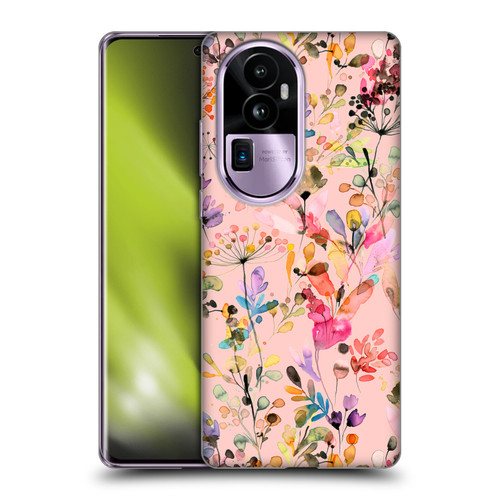 Ninola Flower Patterns Wild Grasses Pink Soft Gel Case for OPPO Reno10 Pro+