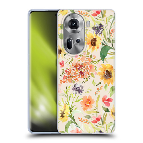 Ninola Flower Patterns Sunflower Plants Autumn Soft Gel Case for OPPO Reno11