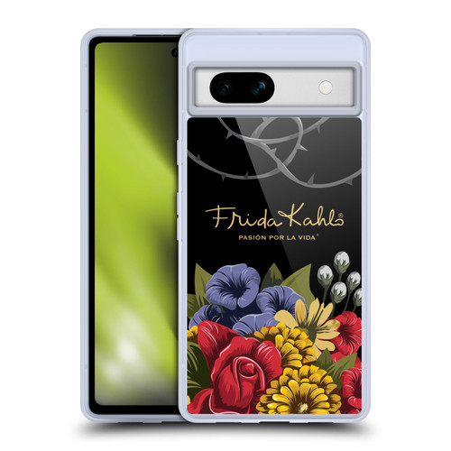Frida Kahlo Red Florals Efflorescence Soft Gel Case for Google Pixel 7a