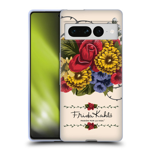 Frida Kahlo Red Florals Vine Soft Gel Case for Google Pixel 7 Pro