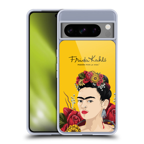 Frida Kahlo Red Florals Portrait Soft Gel Case for Google Pixel 8 Pro