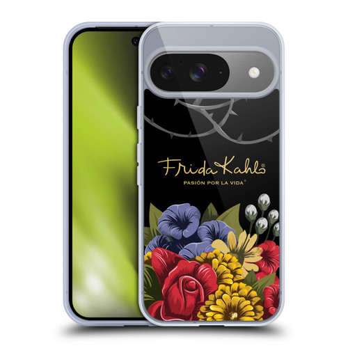Frida Kahlo Red Florals Efflorescence Soft Gel Case for Google Pixel 9 / Pixel 9 Pro