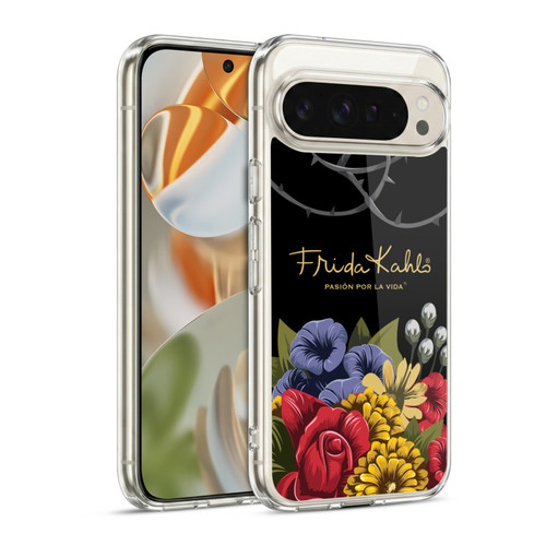 Frida Kahlo Red Florals Efflorescence Soft Gel Case for Google Pixel 9 / Pixel 9 Pro