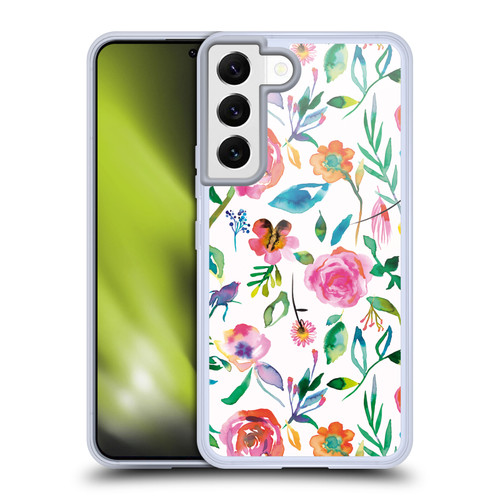 Ninola Flower Patterns Floral Green Soft Gel Case for Samsung Galaxy S22 5G