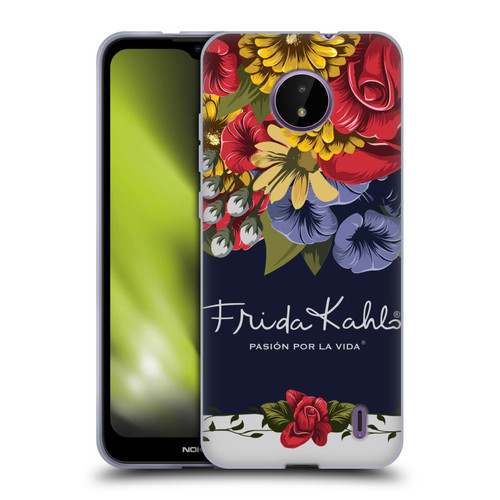 Frida Kahlo Red Florals Blooms Soft Gel Case for Nokia C10 / C20