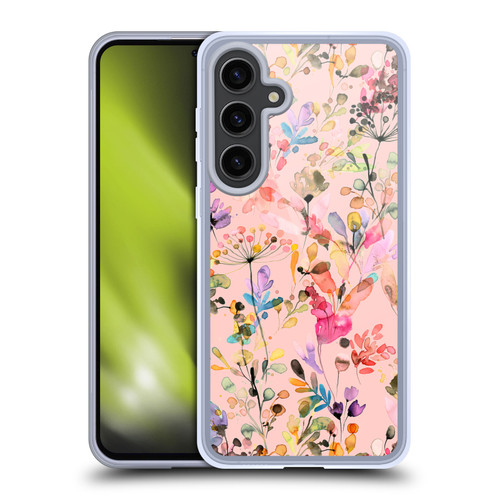 Ninola Flower Patterns Wild Grasses Pink Soft Gel Case for Samsung Galaxy S24+ 5G