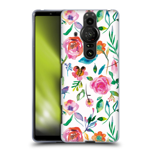 Ninola Flower Patterns Floral Green Soft Gel Case for Sony Xperia Pro-I
