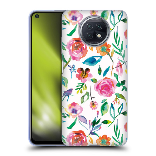Ninola Flower Patterns Floral Green Soft Gel Case for Xiaomi Redmi Note 9T 5G