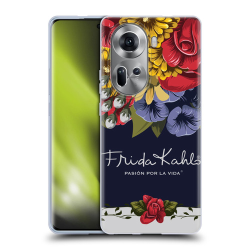 Frida Kahlo Red Florals Blooms Soft Gel Case for OPPO Reno11