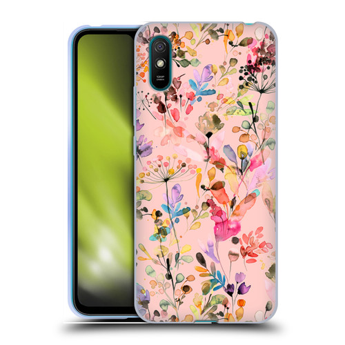 Ninola Flower Patterns Wild Grasses Pink Soft Gel Case for Xiaomi Redmi 9A / Redmi 9AT