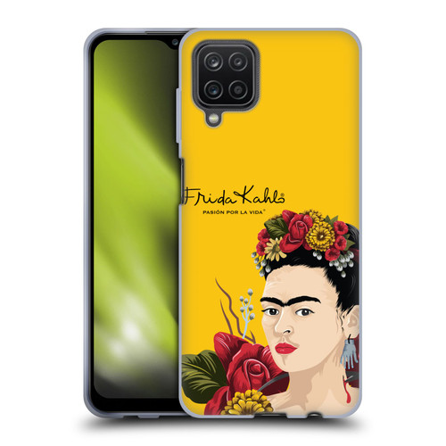 Frida Kahlo Red Florals Portrait Soft Gel Case for Samsung Galaxy A12 (2020)