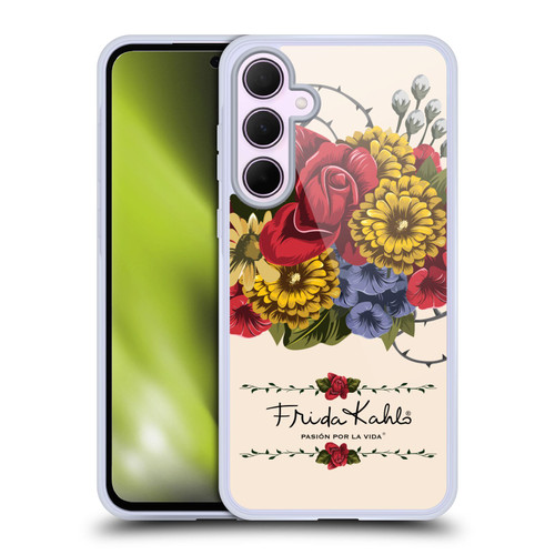 Frida Kahlo Red Florals Vine Soft Gel Case for Samsung Galaxy A35 5G