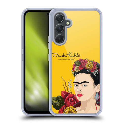 Frida Kahlo Red Florals Portrait Soft Gel Case for Samsung Galaxy A54 5G