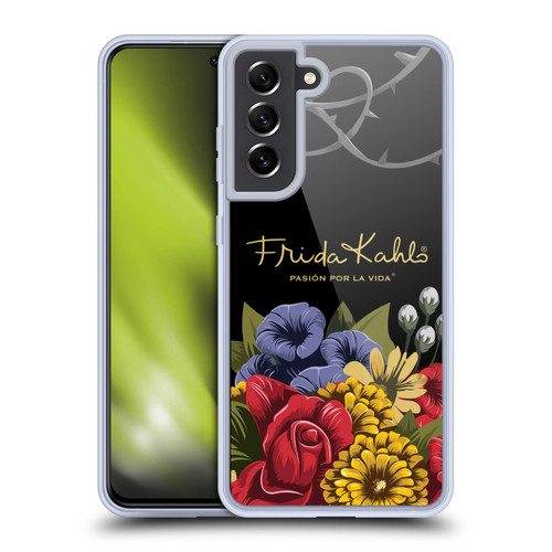 Frida Kahlo Red Florals Efflorescence Soft Gel Case for Samsung Galaxy S21 FE 5G & MagSafe