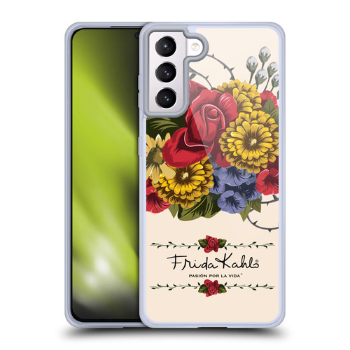 Frida Kahlo Red Florals Vine Soft Gel Case for Samsung Galaxy S21+ 5G & MagSafe
