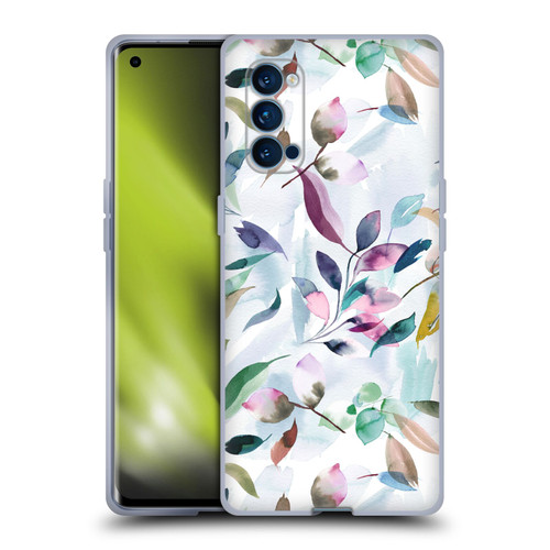 Ninola Garden Watercolor Leaves Soft Gel Case for OPPO Reno 4 Pro 5G