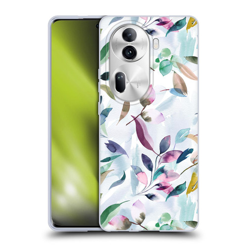 Ninola Garden Watercolor Leaves Soft Gel Case for OPPO Reno11 Pro