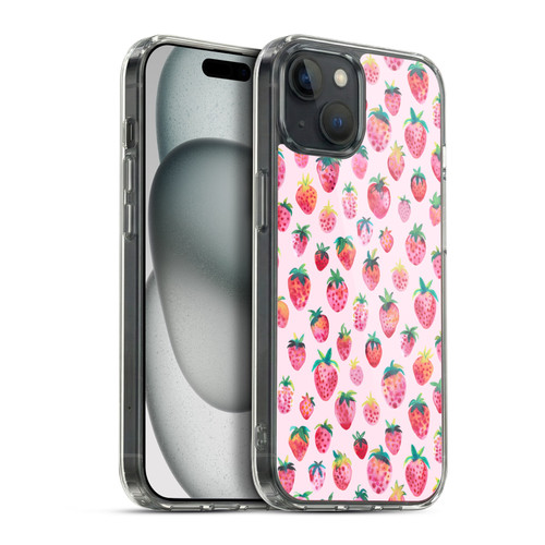 Ninola Mix Patterns Summer Strawberries Soft Gel Case for Apple iPhone 15 Plus & MagSafe