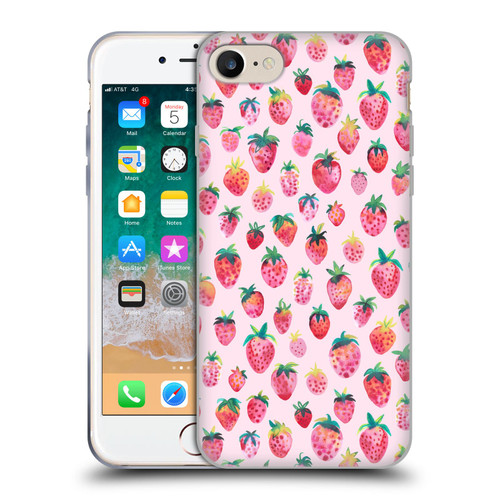 Ninola Mix Patterns Summer Strawberries Soft Gel Case for Apple iPhone 7 / 8 / SE 2020 & 2022