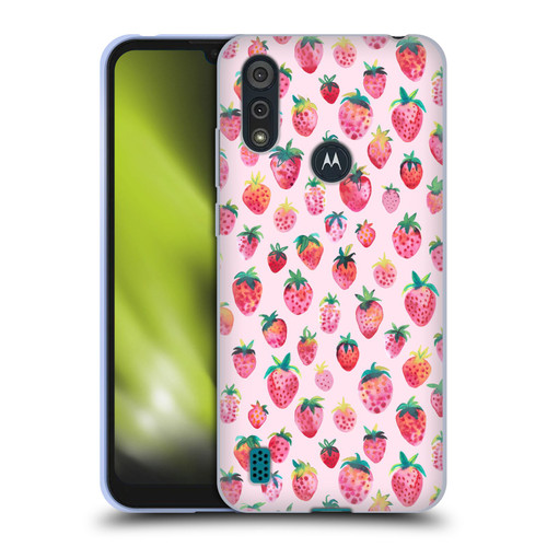 Ninola Mix Patterns Summer Strawberries Soft Gel Case for Motorola Moto E6s (2020)
