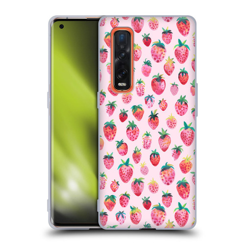 Ninola Mix Patterns Summer Strawberries Soft Gel Case for OPPO Find X2 Pro 5G